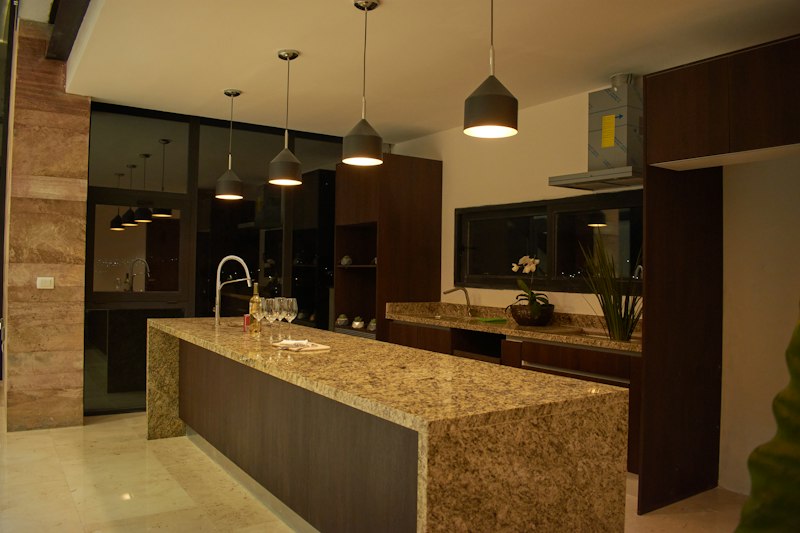 Ilha de cozinha em granito