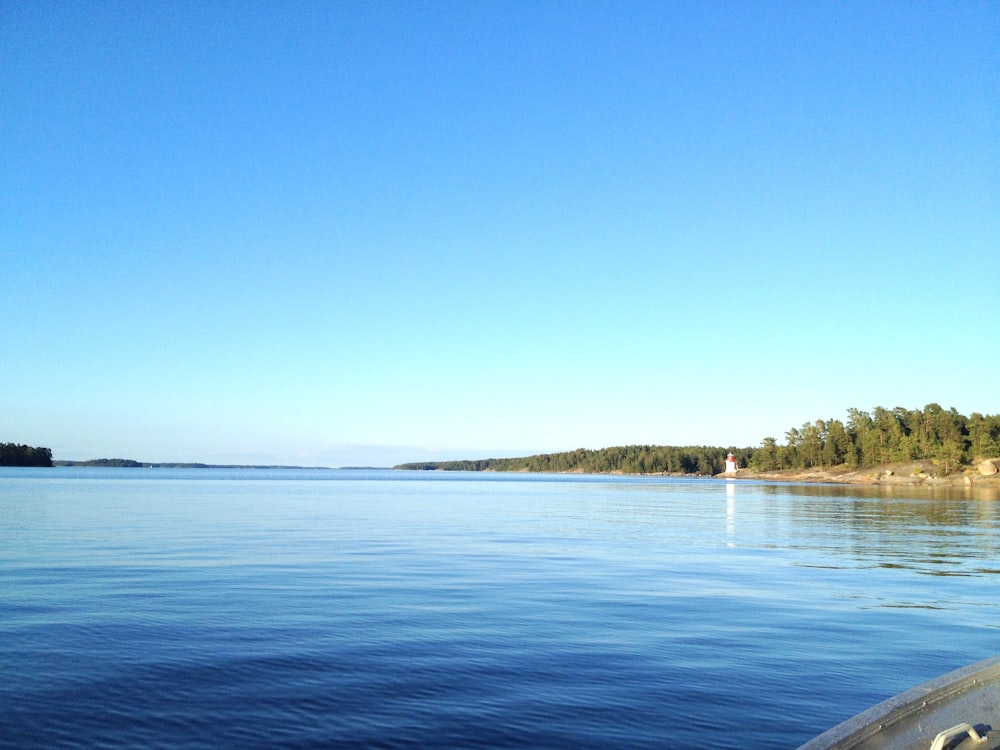 a view of a body of water from a boat