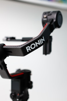 a close up of a camera on a tripod