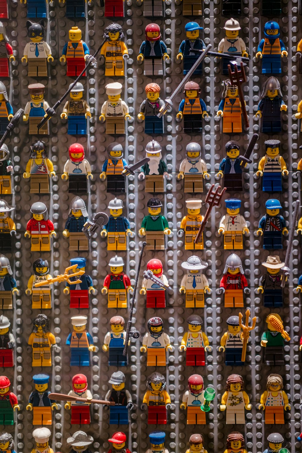 a large display of legos of different colors and sizes