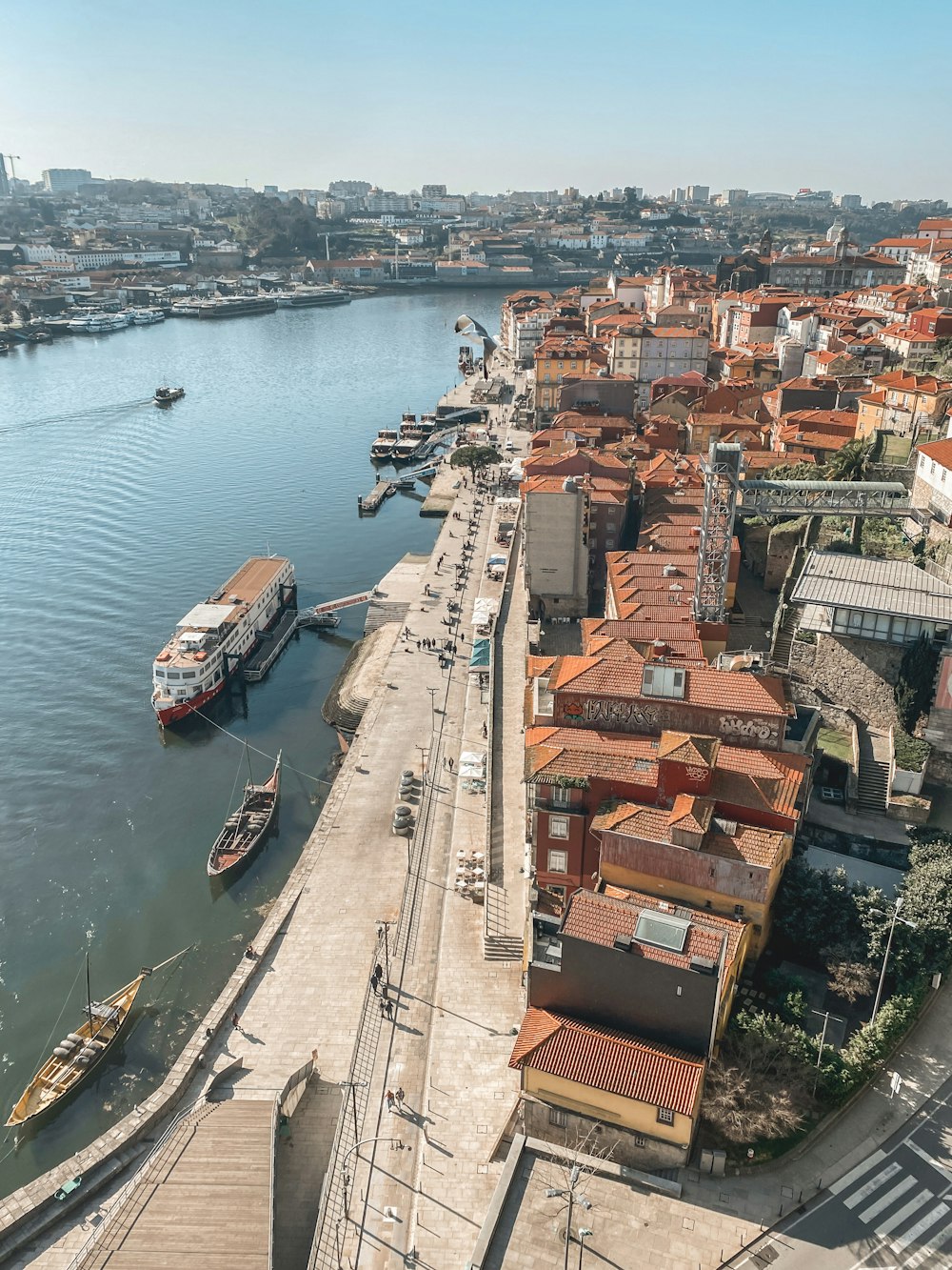 a view of a body of water with a city in the background