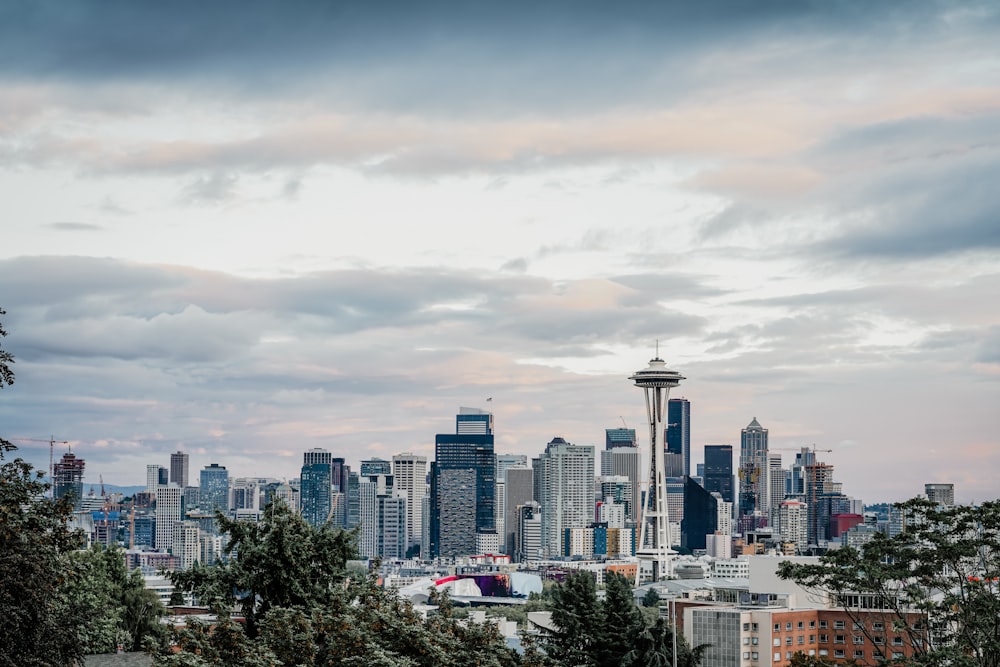 a view of a city from a hill