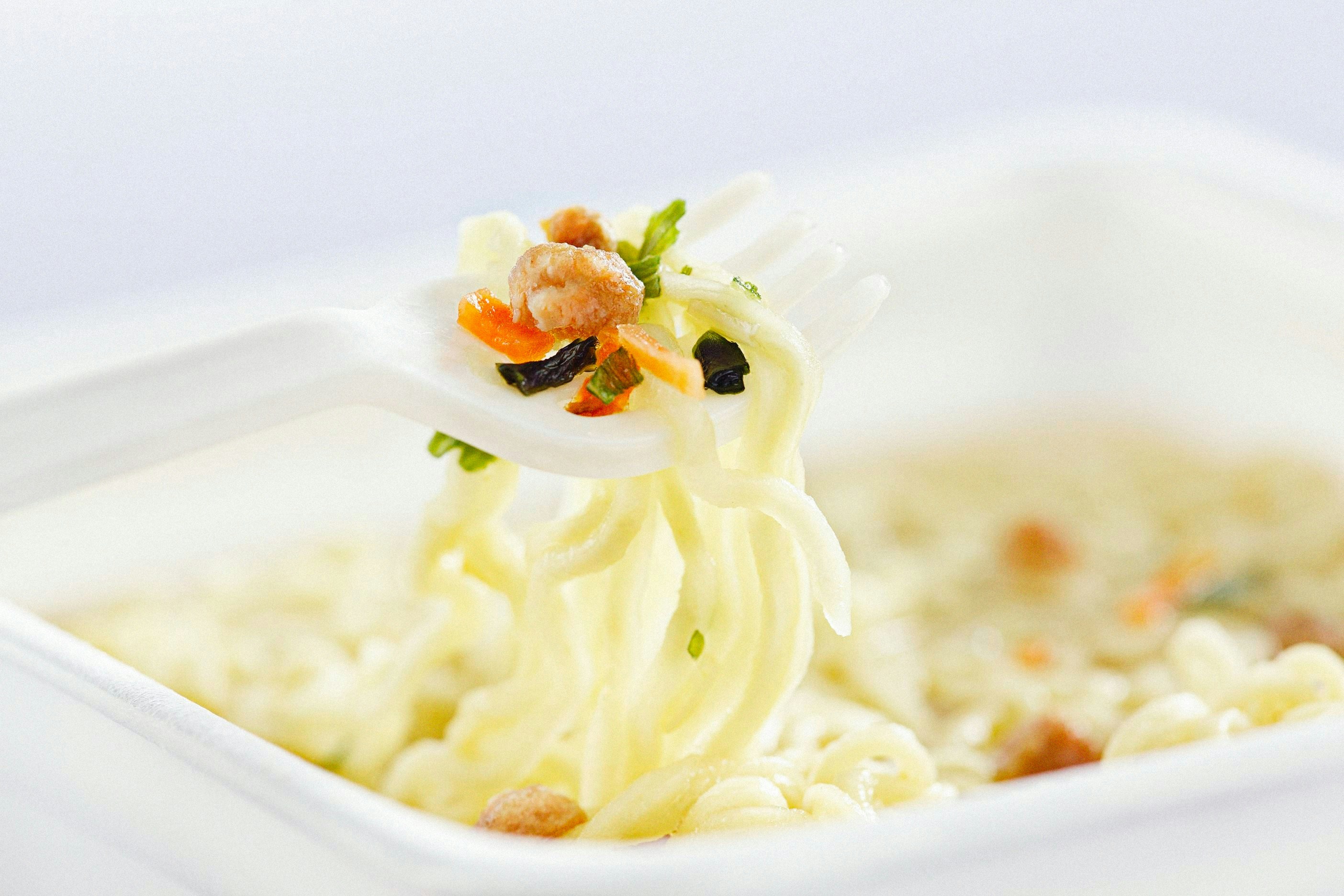 Spoonful of creamy pasta