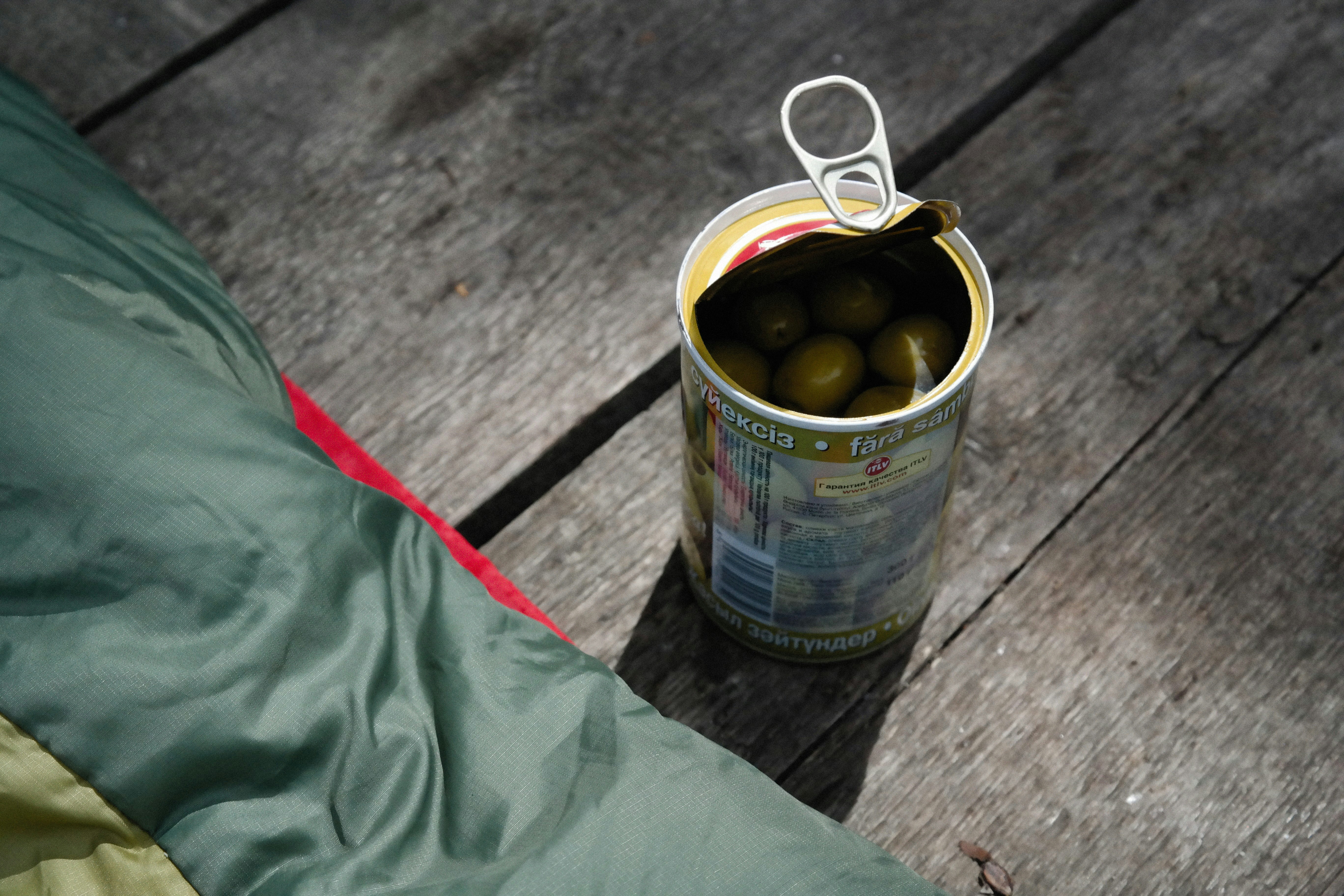 rolled sleeping bags
