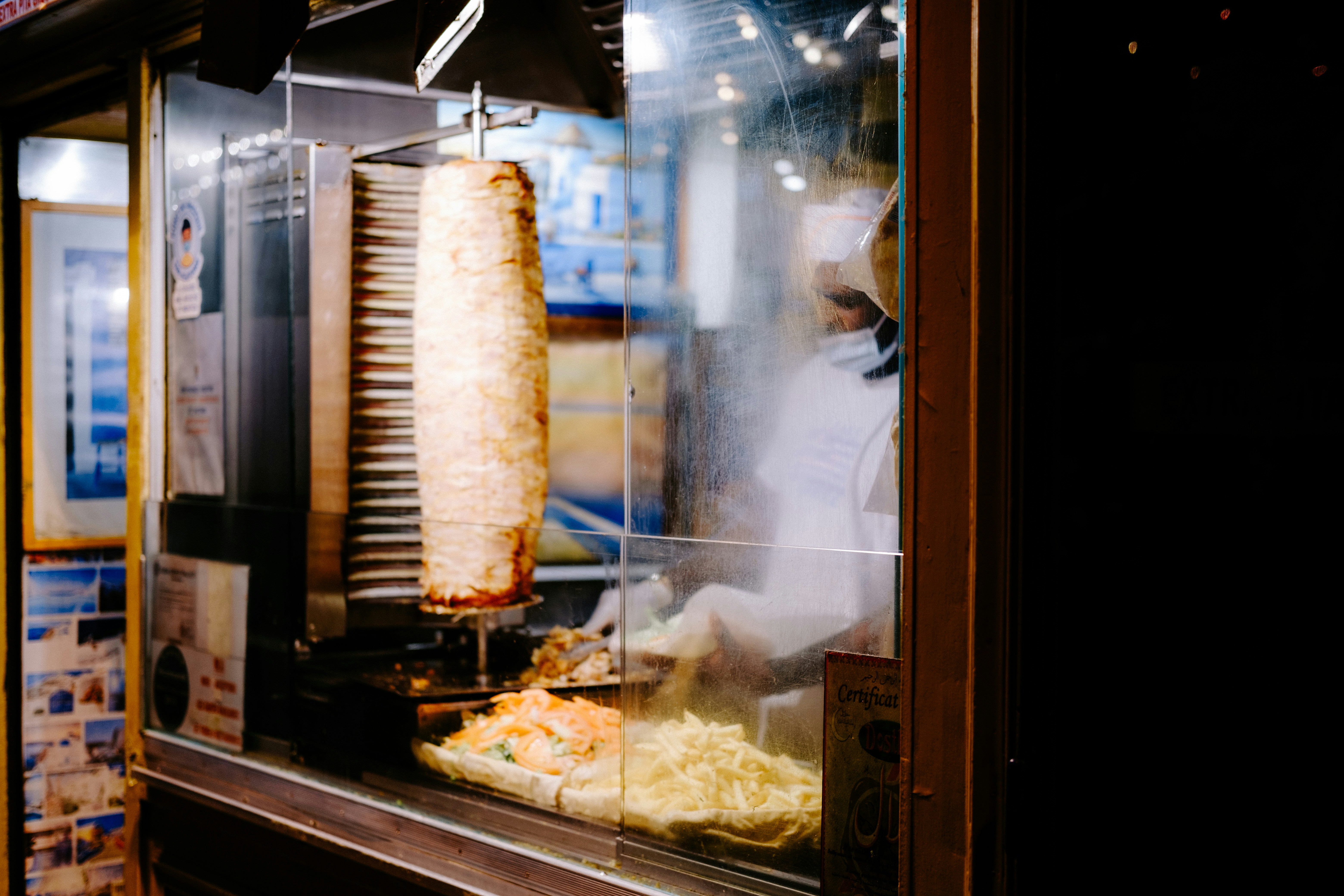 Chef preparing shawarma