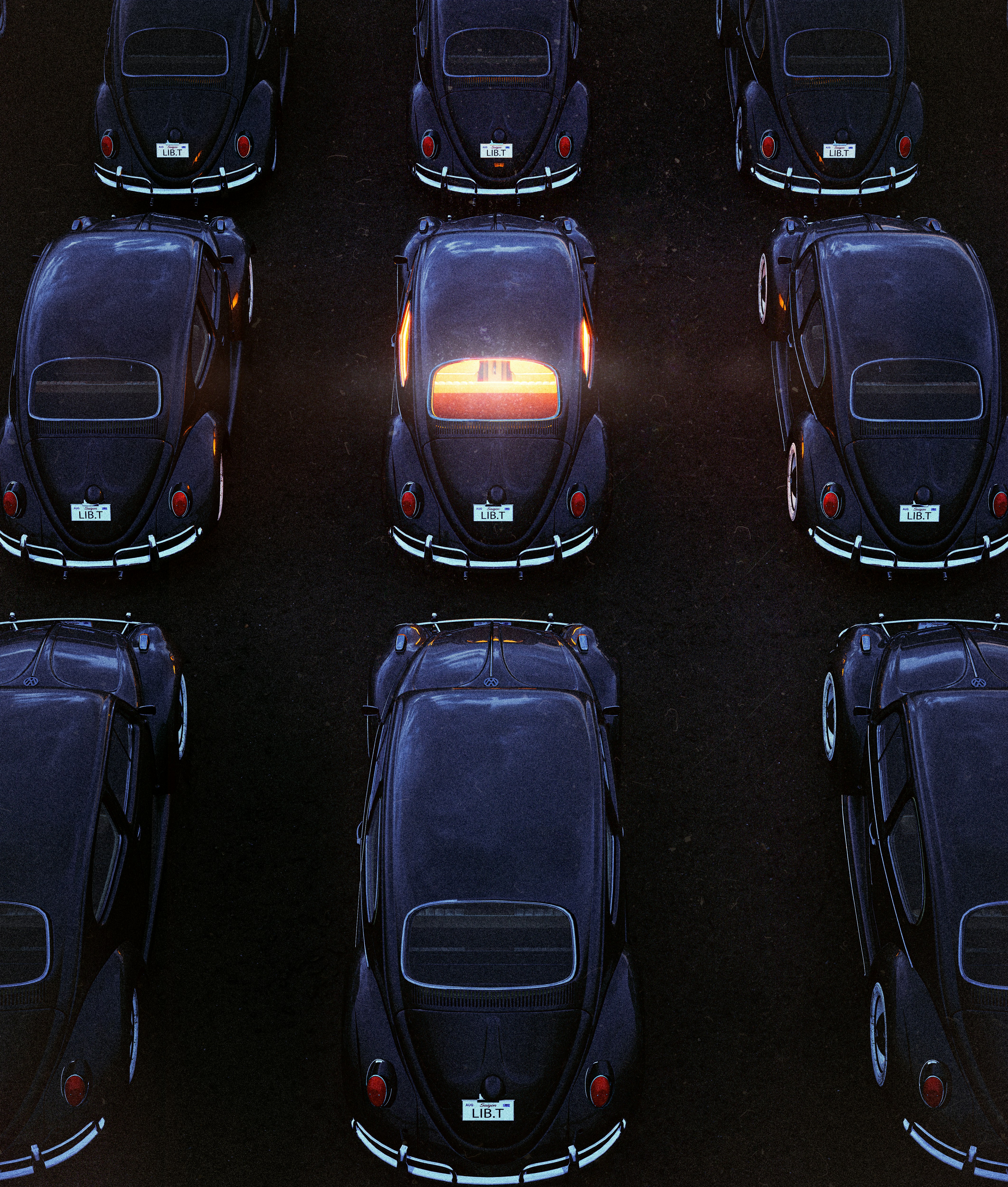 a group of cars parked next to each other