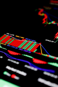 a close up of a computer screen with a chart on it