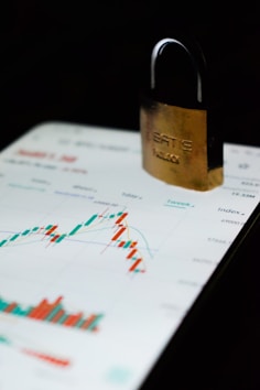 a padlock on top of a computer screen