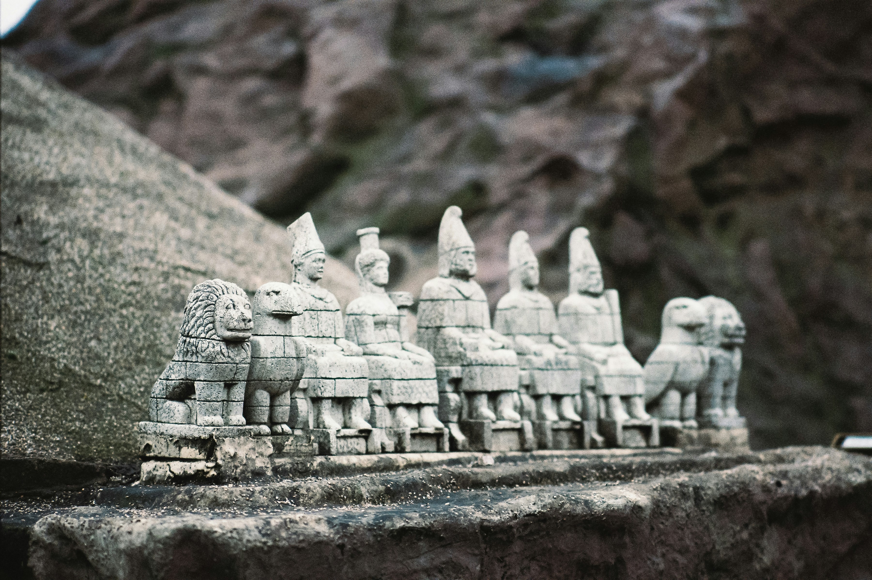 Hand-carved Greenland tupilak figurines made from bone and stone