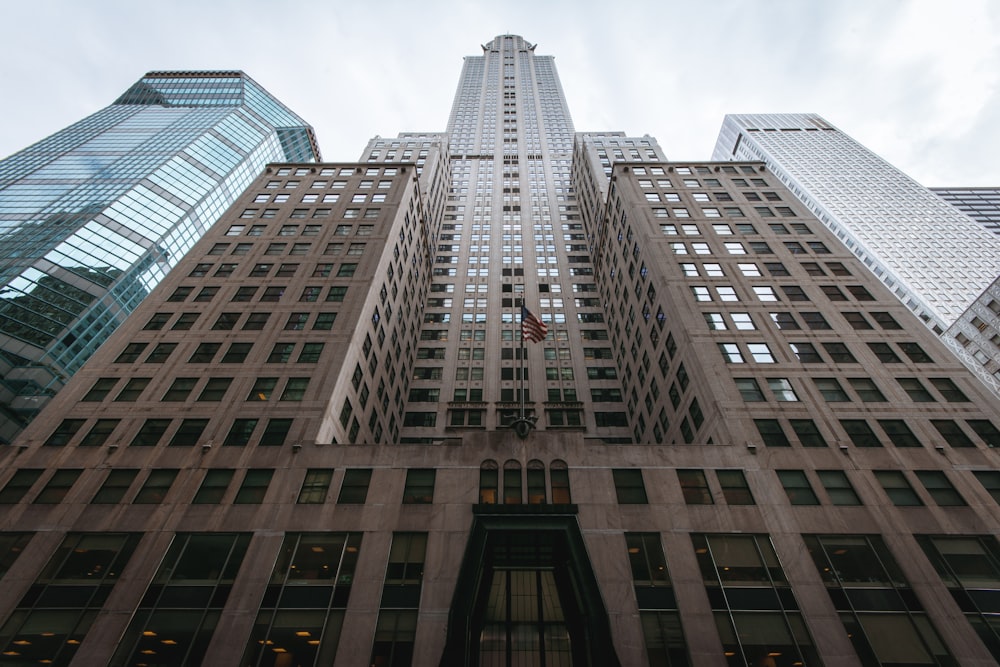 a tall building with lots of windows on top of it