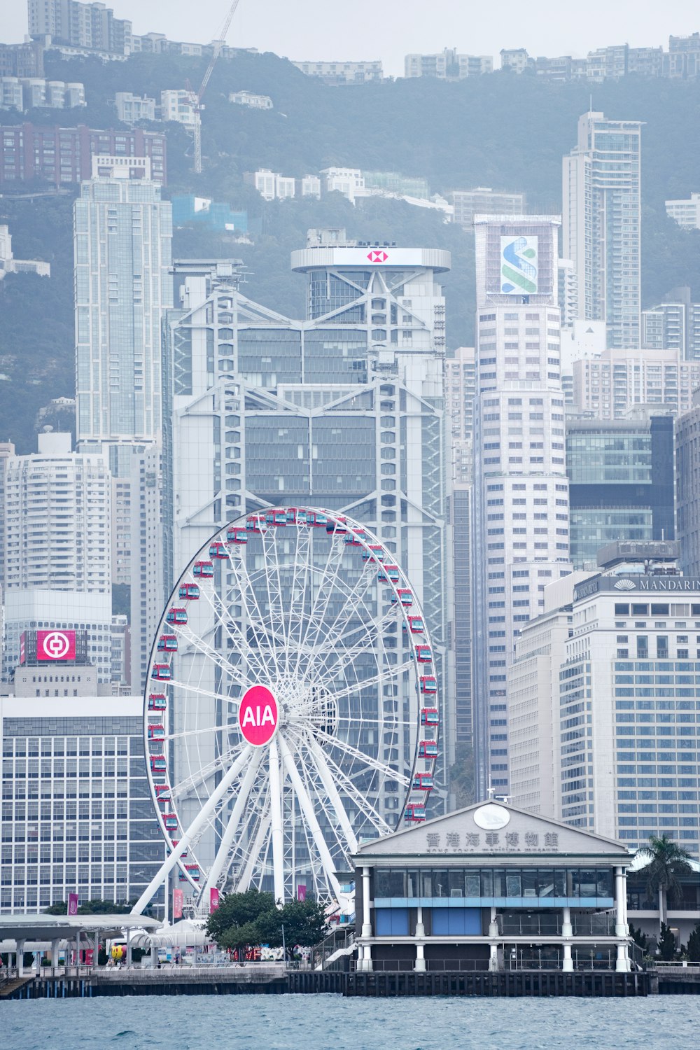 a ferris wheel in the middle of a city