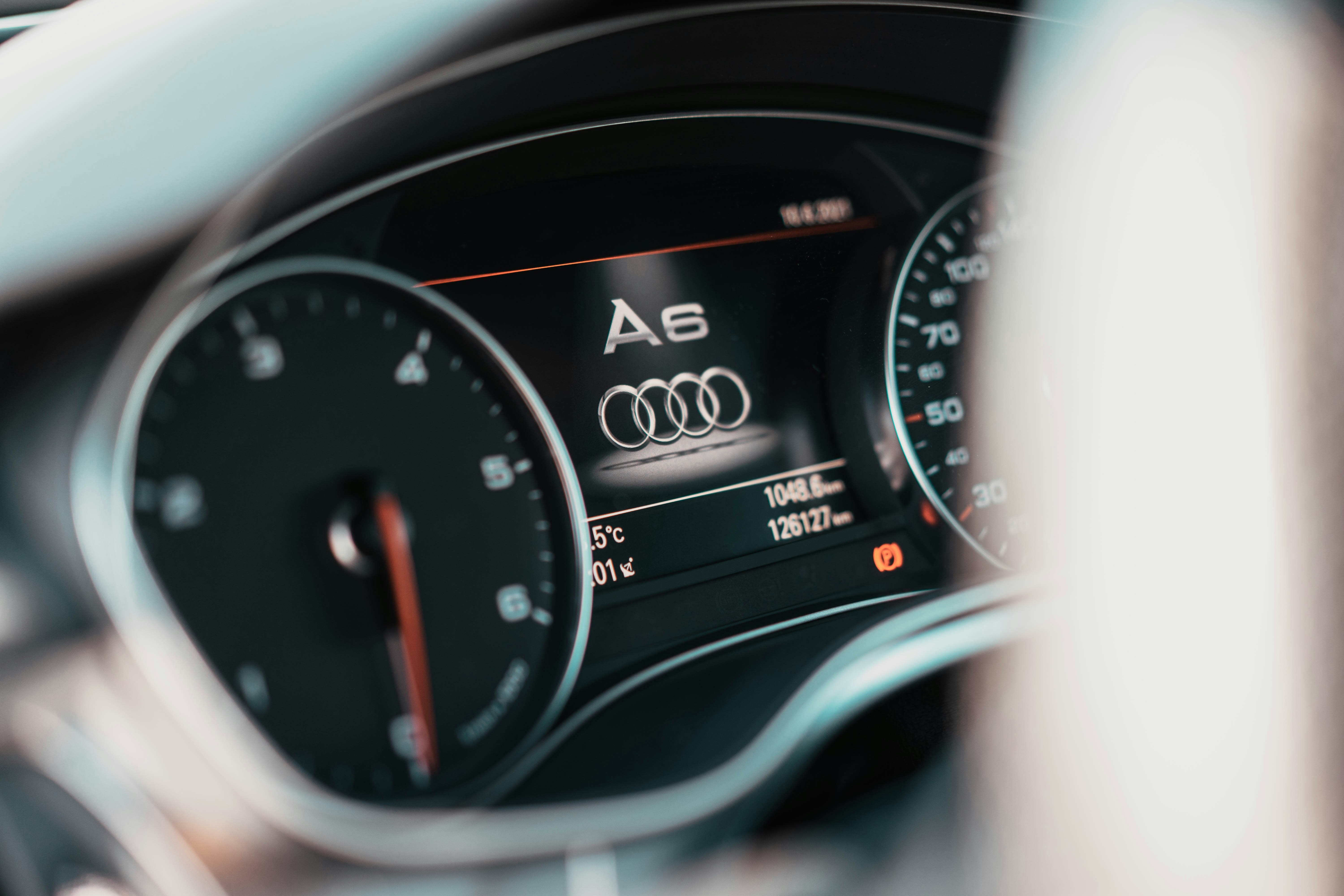 AI automotive data analytics - the dashboard of a car with a digital display