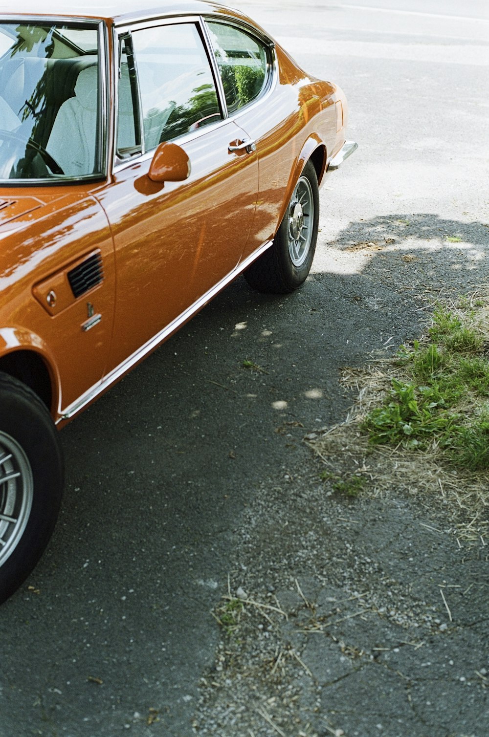 a car parked on the side of a road