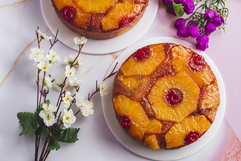 a pineapple upside down cake on a plate