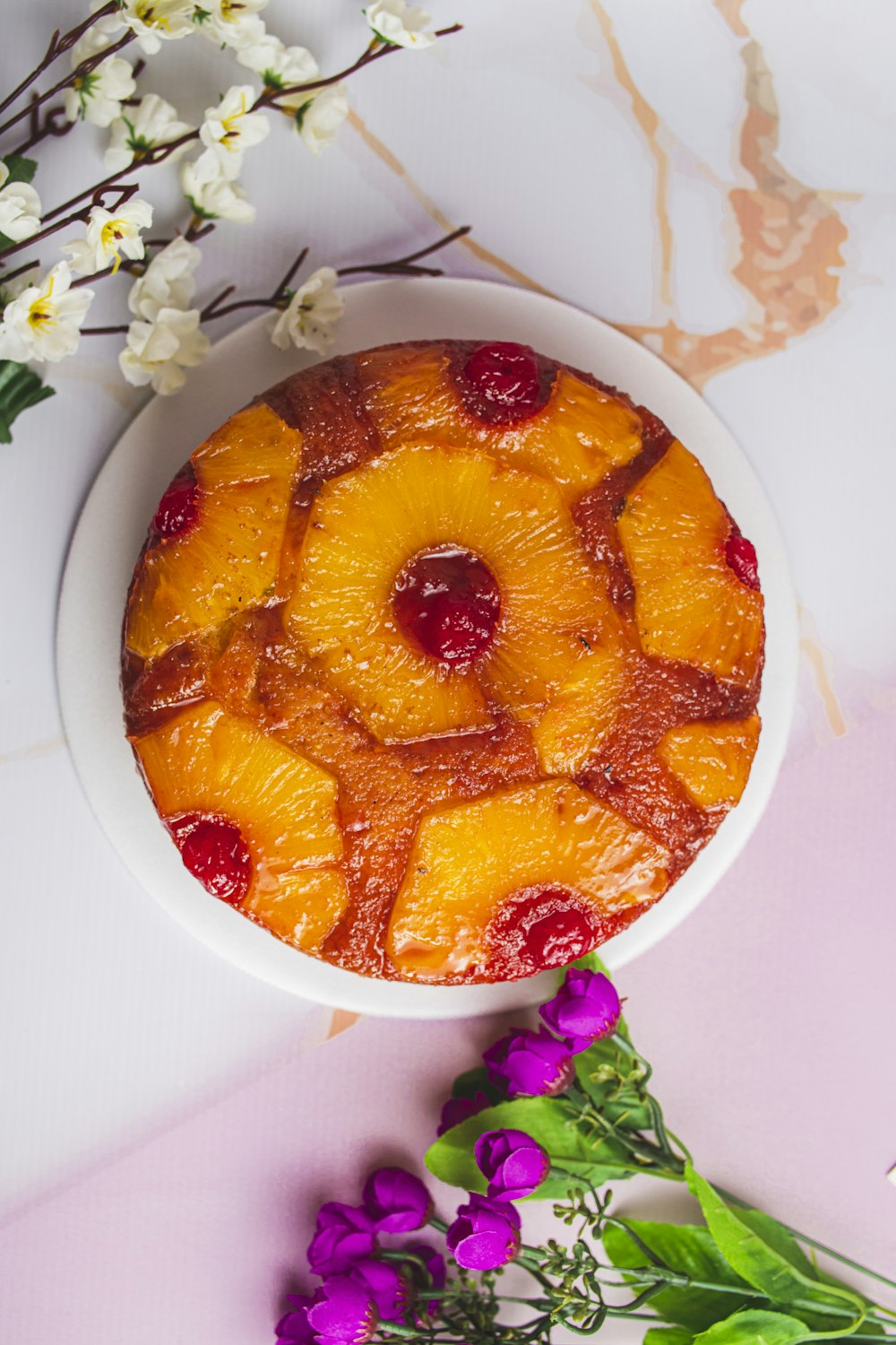 a pineapple upside down cake in a bowl