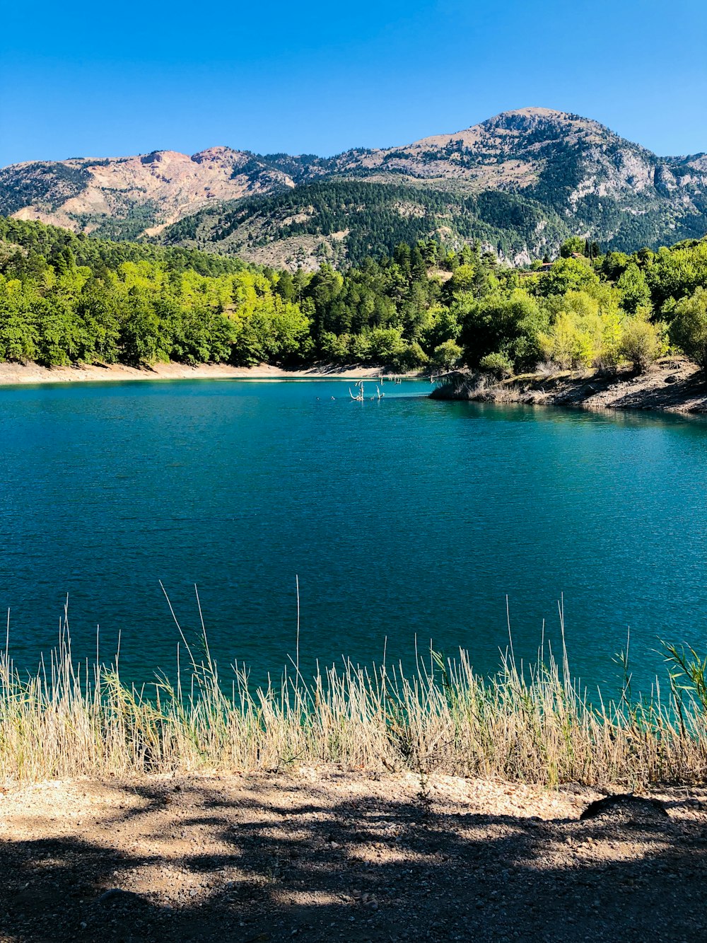 a large body of water surrounded by mountains