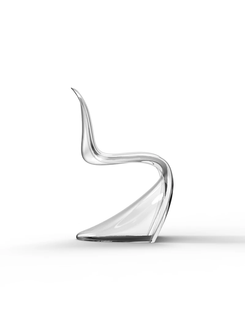 A white object with a sculpted curve