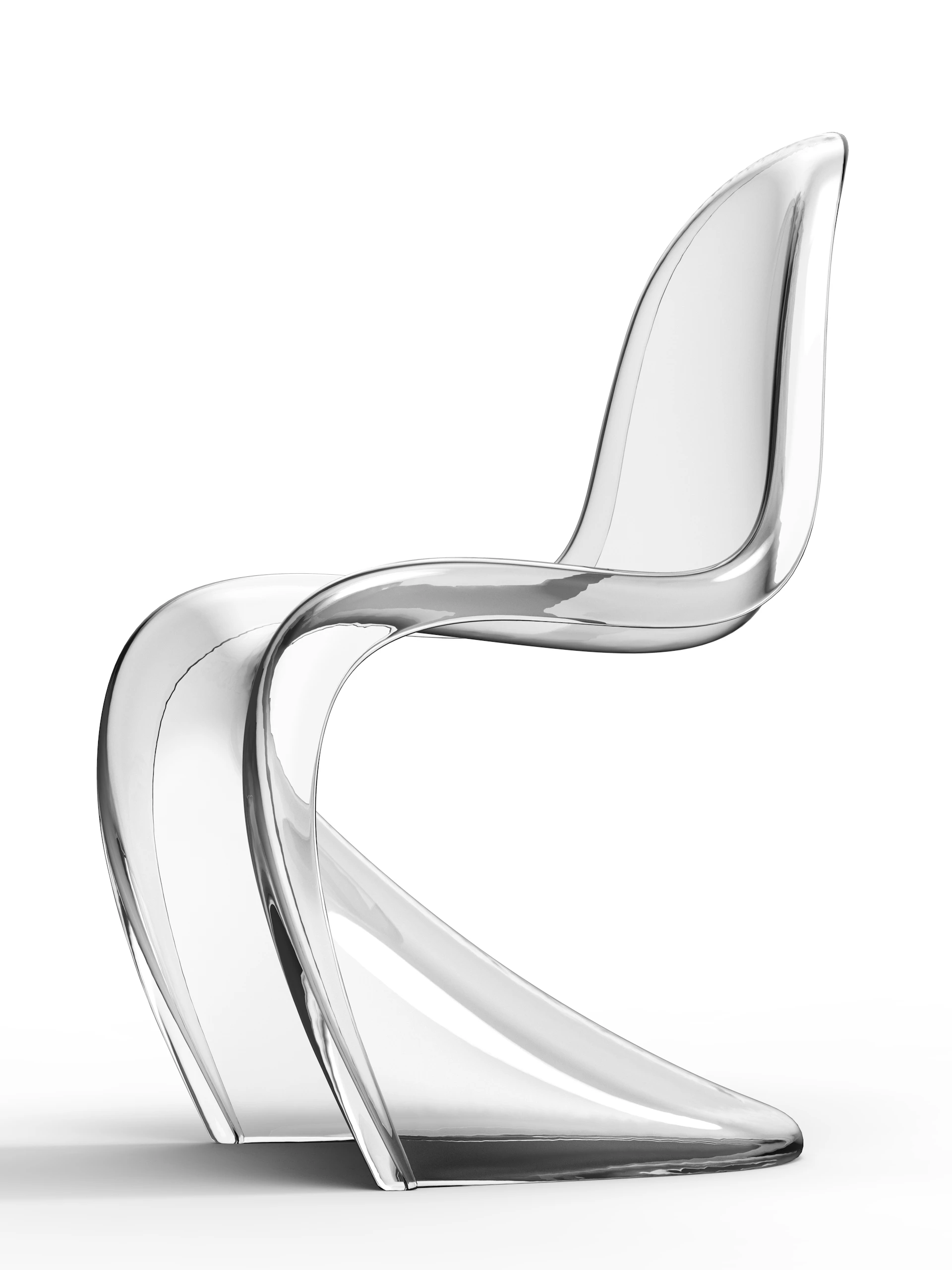 a white chair sitting on top of a white floor