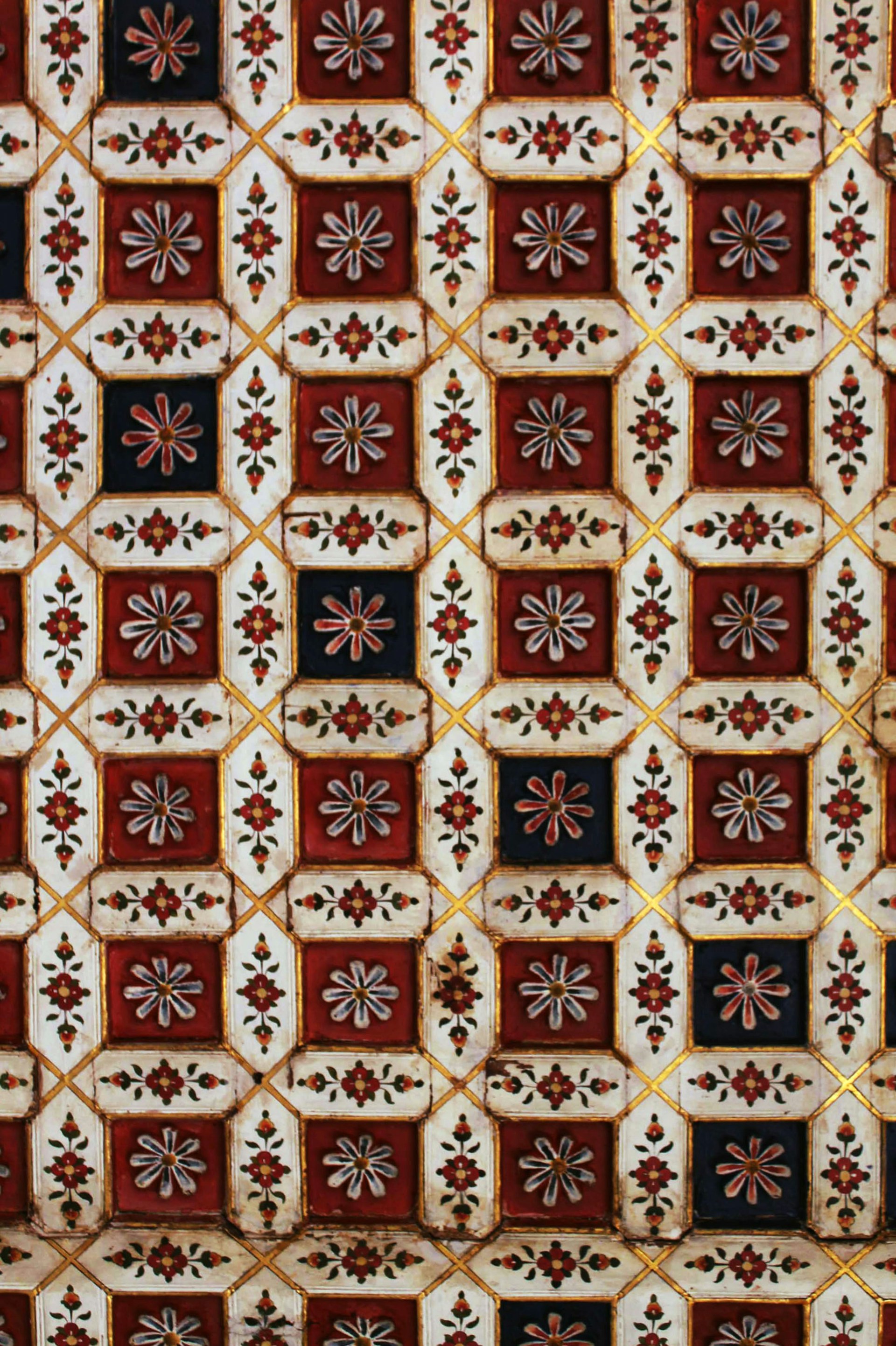 a close up of a wall with a pattern on it