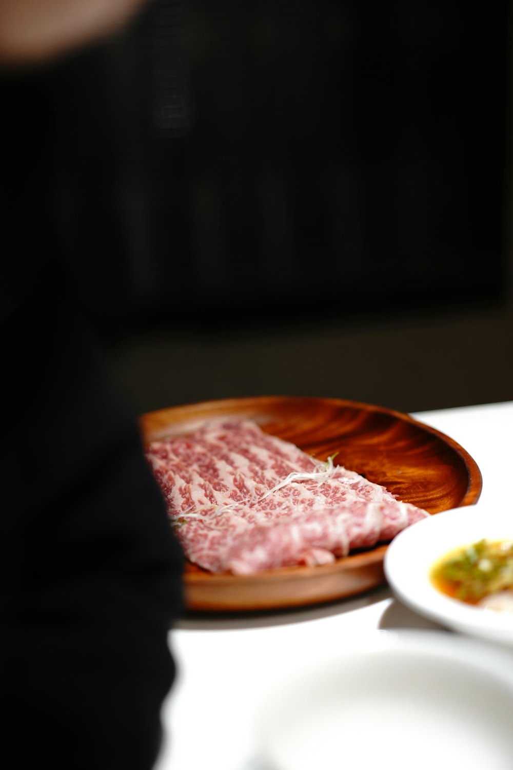 a close up of a plate of food on a table