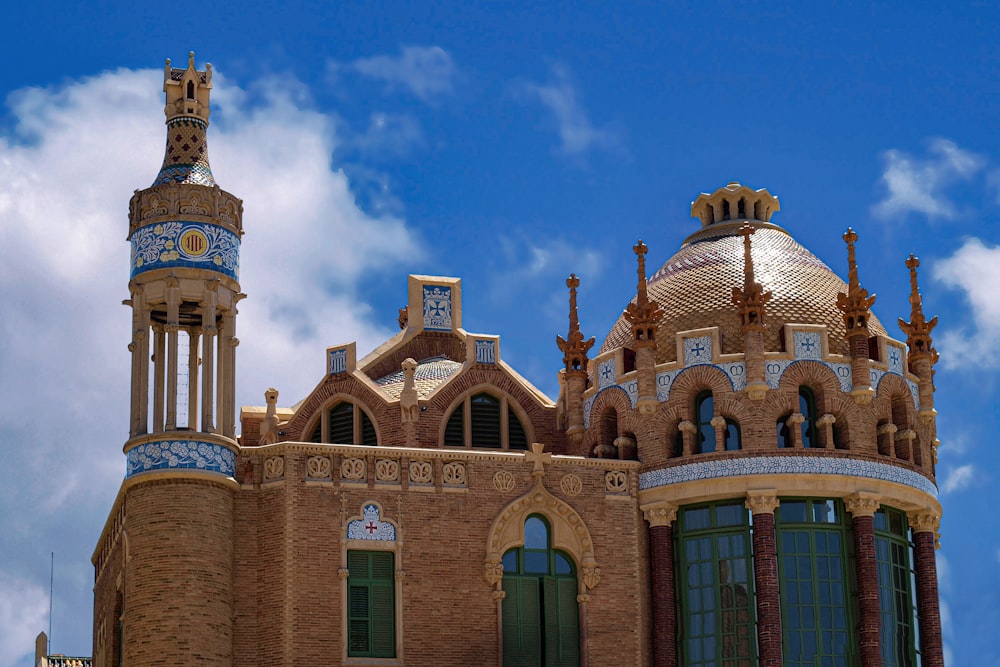 a large building with a clock on the top of it