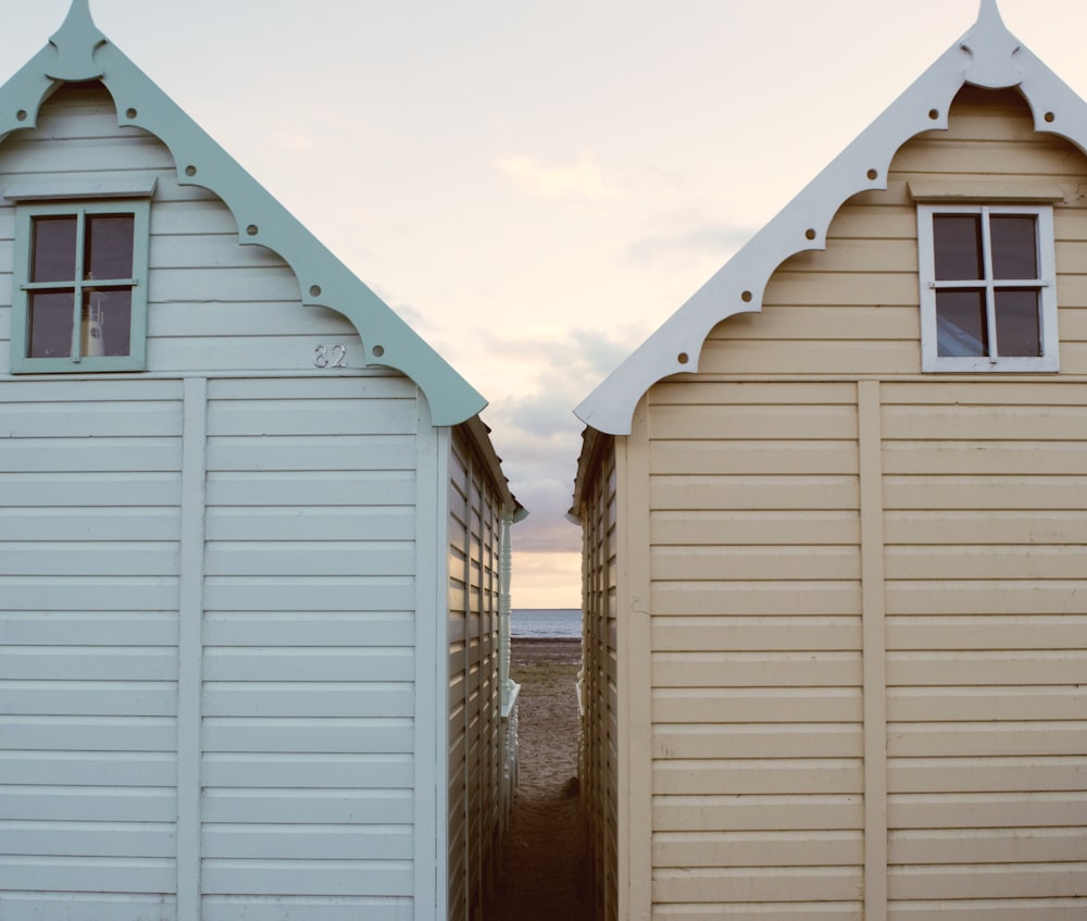 a couple of buildings sitting next to each other