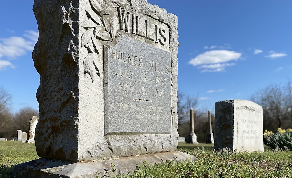 the headstone of two headstones in a cemetery