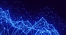 a blue background with lines and dots