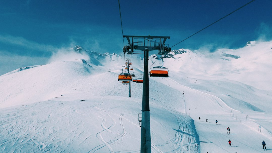 ski lift and snow piste