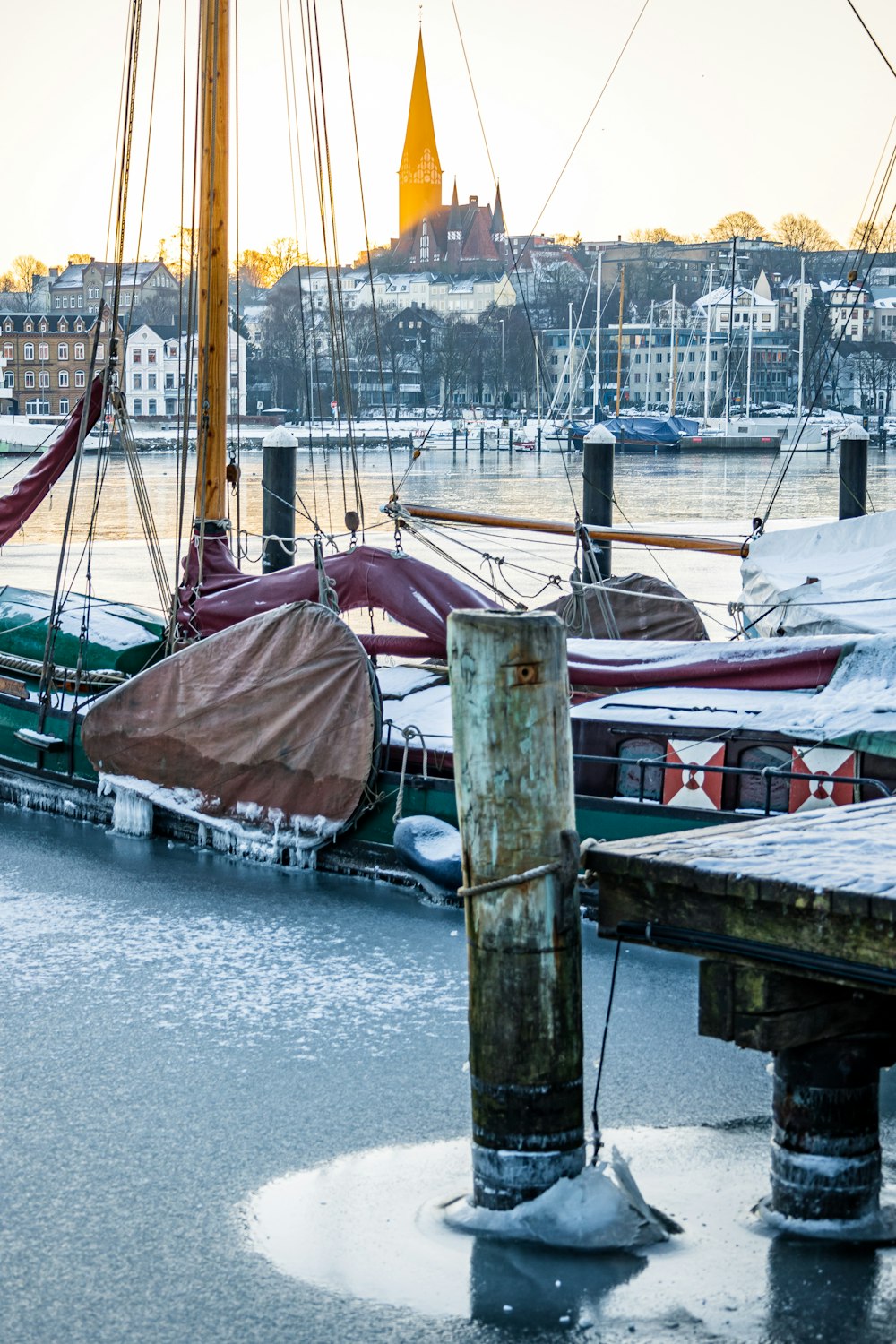 a bunch of boats that are sitting in the water