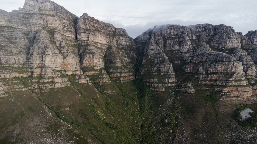 a view of a mountain range from a plane