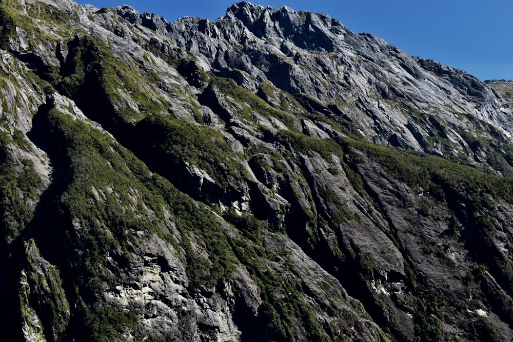 a very tall mountain covered in lots of green vegetation