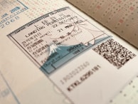 Close-up of a hand stamping a passport with a visa approval stamp.