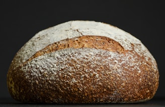 a close up of a loaf of bread