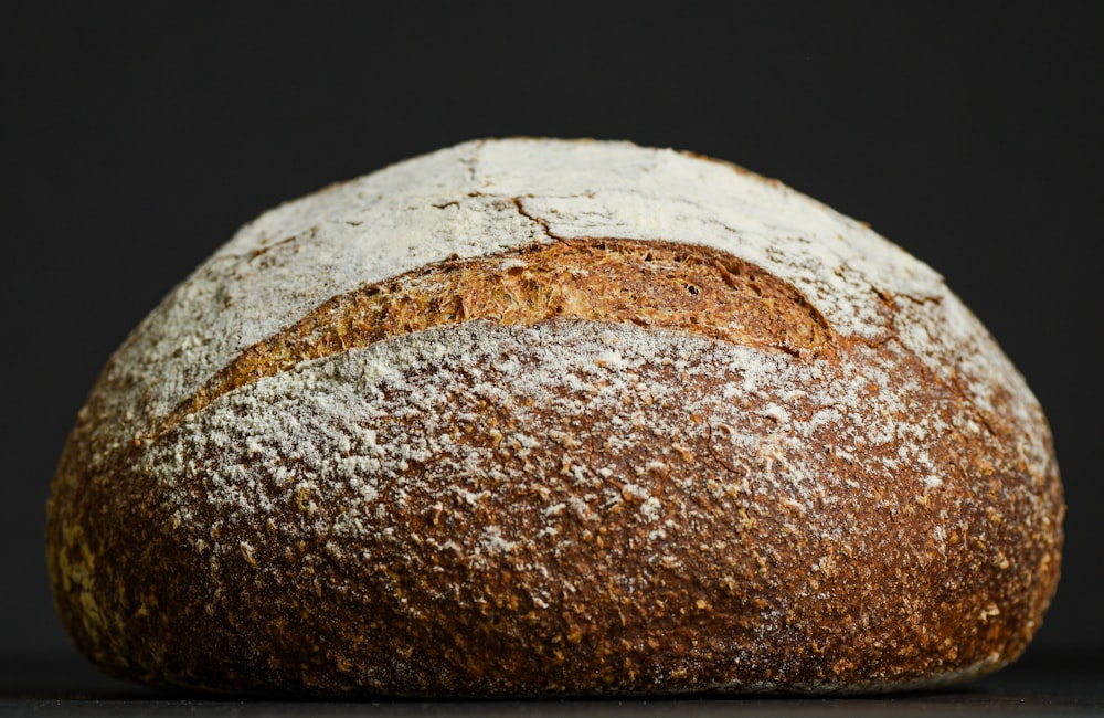 a close up of a loaf of bread