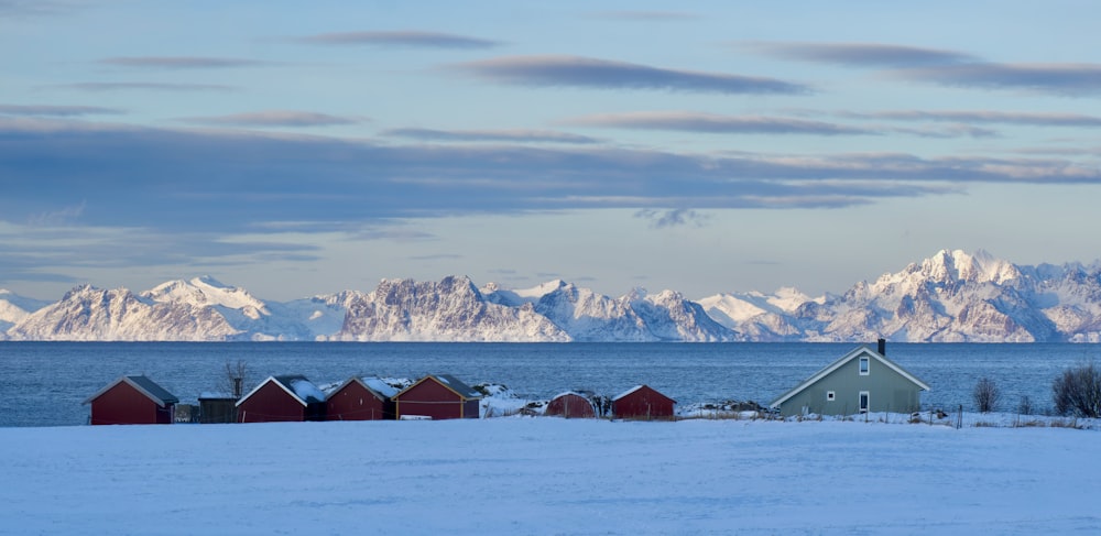 a view of a snow covered mountain