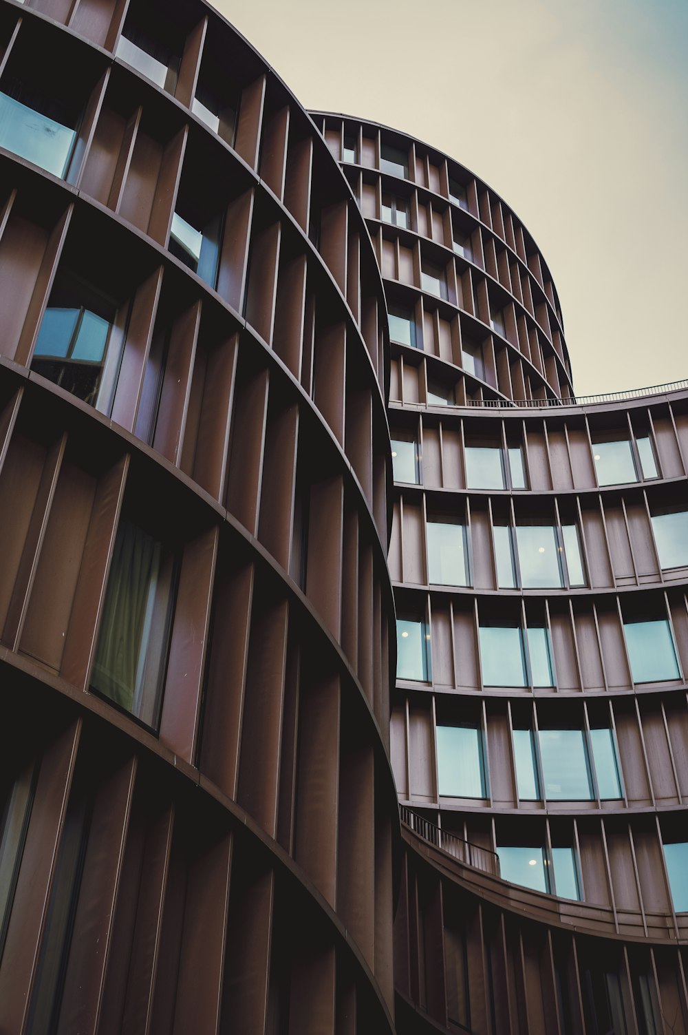 a close up of a building with many windows