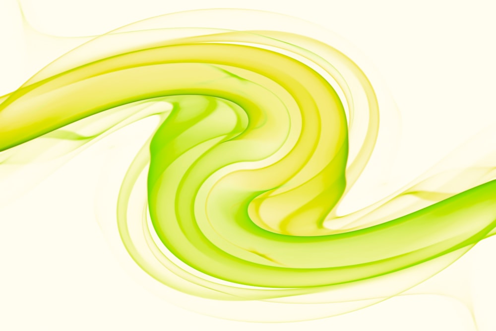 a green and yellow swirl on a white background