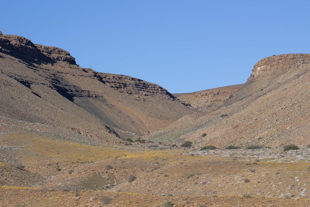 a view of a mountain range in the desert