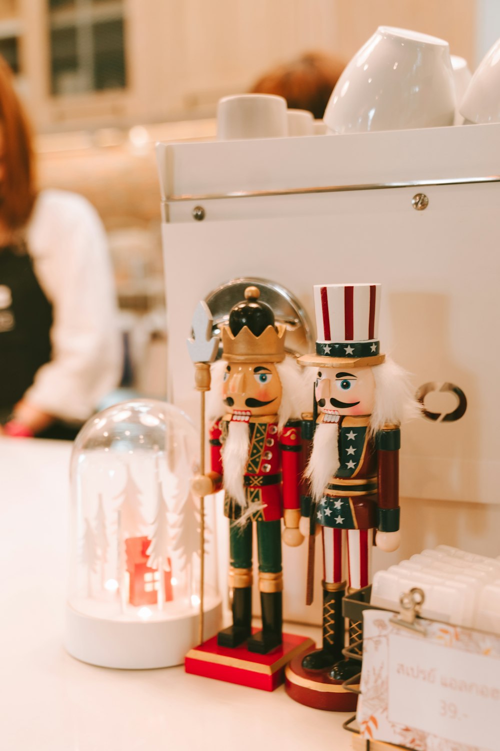 a couple of nutcrackers sitting on top of a counter