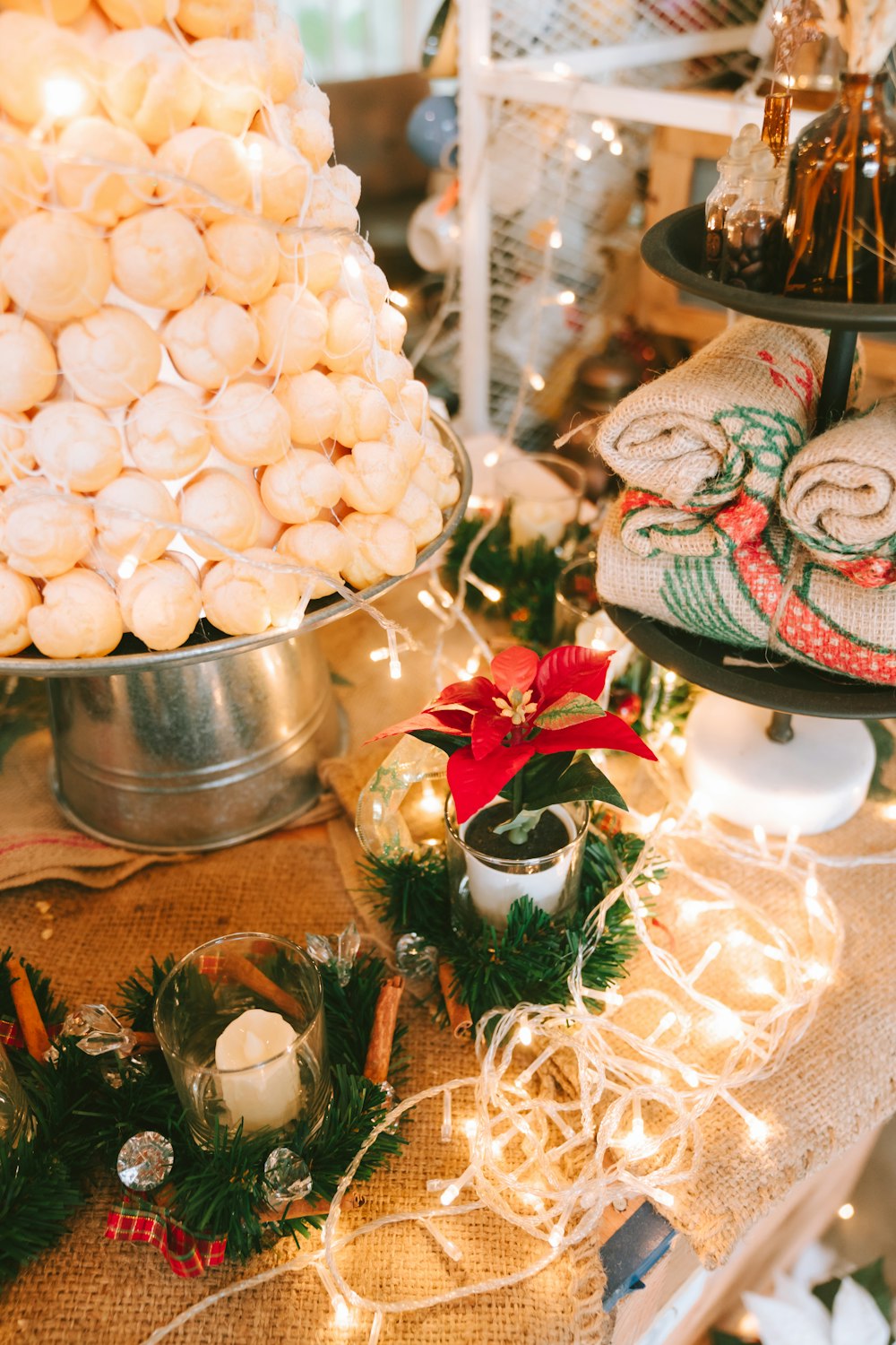 a table topped with lots of different types of food