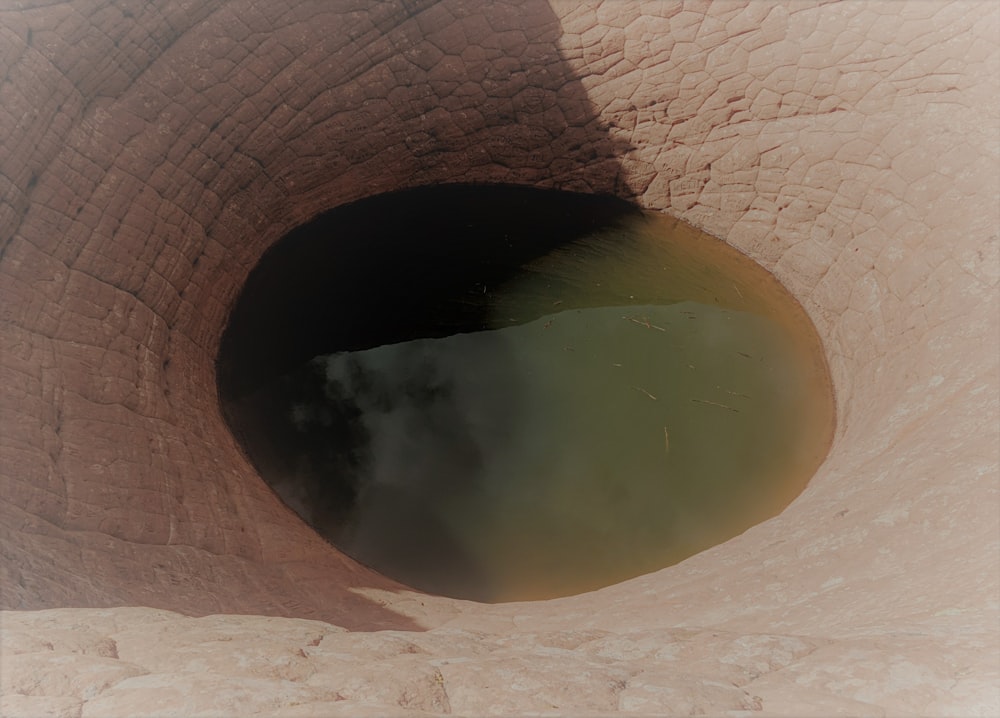 a large hole in the side of a mountain