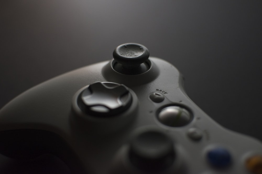 a close up of a video game controller