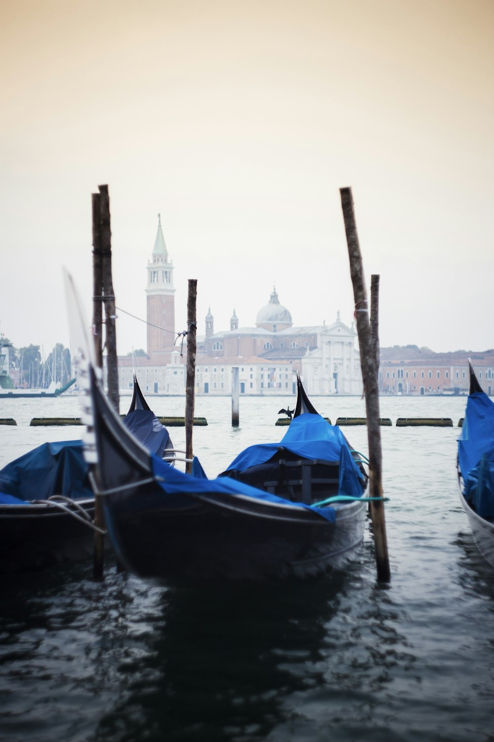 a couple of boats that are sitting in the water