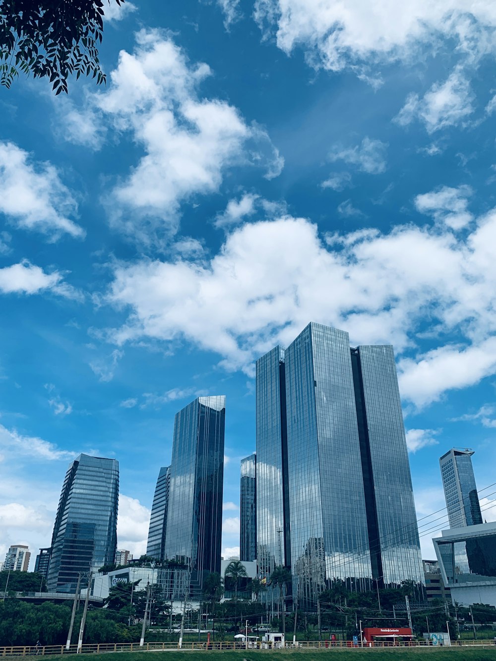 a group of tall buildings sitting next to each other