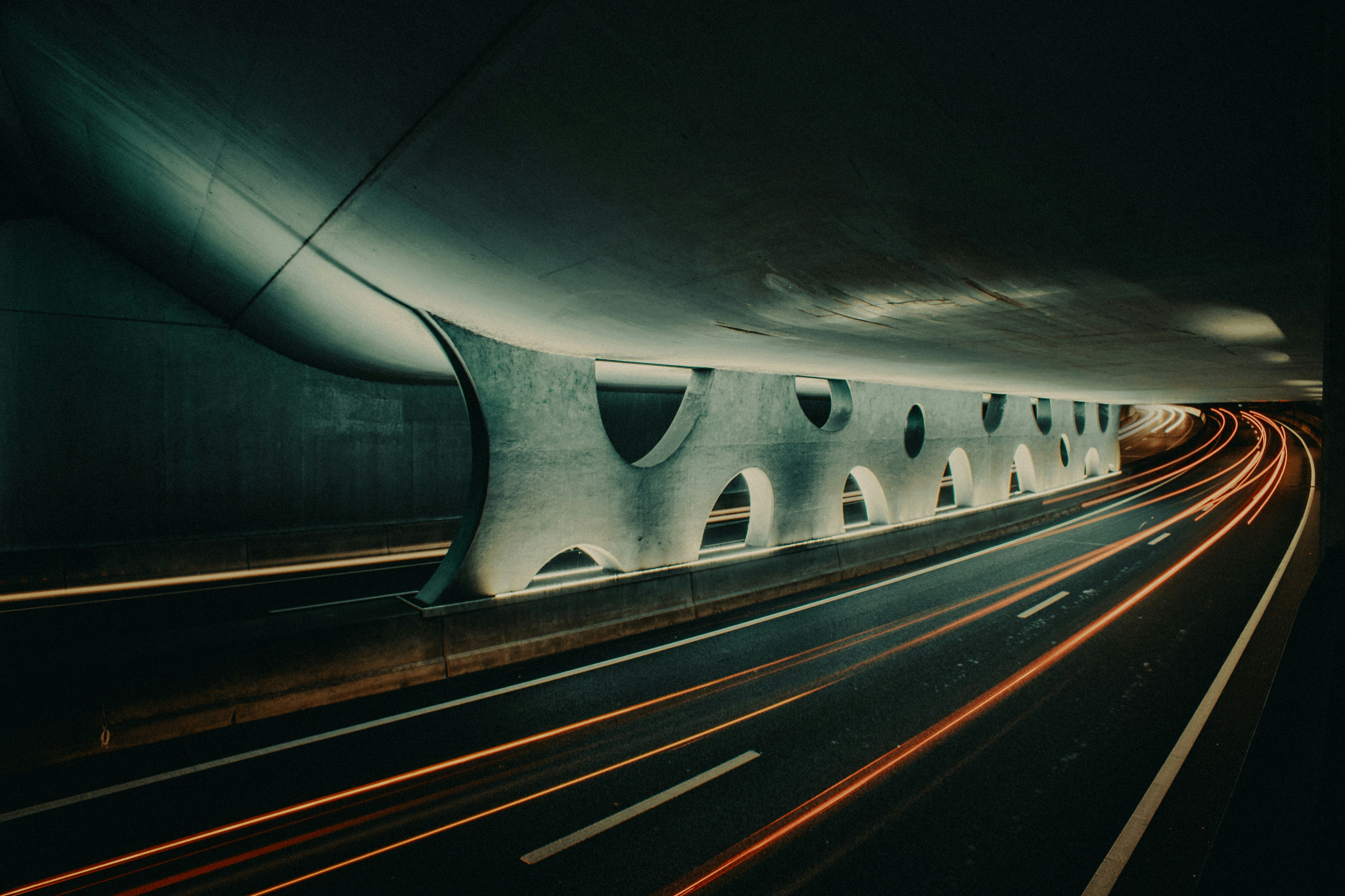 A moody nighttime longexposure of an aquaduct near Sneek, The Netherlands.