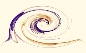 a swirl of blue and yellow on a white background