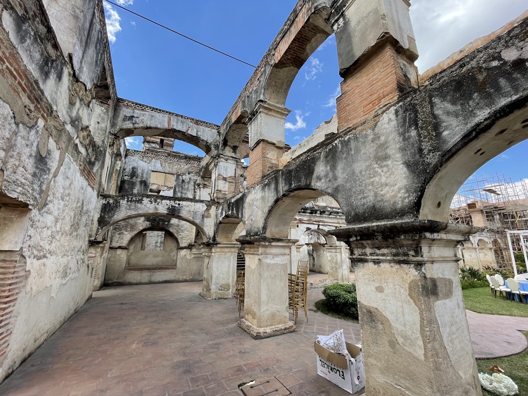 an old building with a bunch of arches,