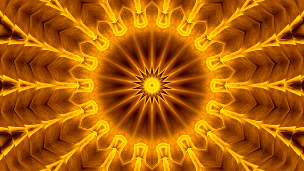 Close-up of a finely crafted 3D Meru Sri Yantra with intricate geometric patterns glowing softly.