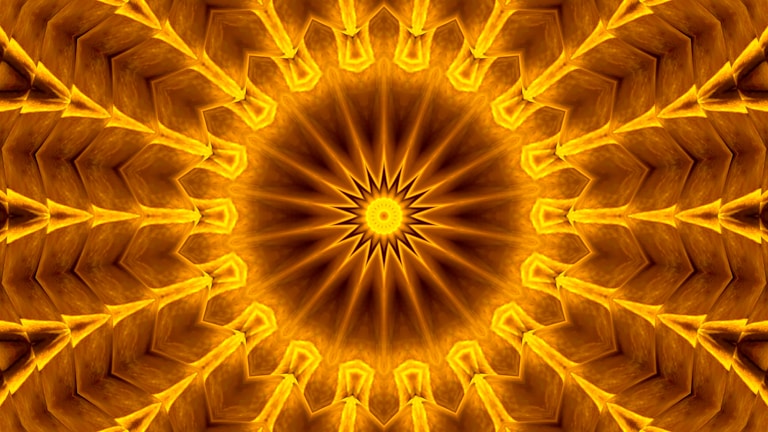 An intricate mandala glowing softly, representing cosmic unity and spiritual awakening.